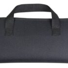 A black rectangular fabric case with a handle on top, designed for carrying and storage. The material appears textured, and the handle is stitched to the case, suggesting durability. The case is closed and lays flat in the image.