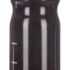 A black sports water bottle with a pink accent near the cap. The bottle has measurement markings in white, indicating volume from 100ml to 700ml. The cap is designed with a push-pull spout.