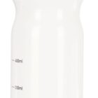 White plastic water bottle with measurement markings on the side, ranging from 100ml to 700ml. It has a black screw-on cap with a pop-up spout.