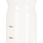Clear plastic water bottle with a black screw-on lid and a yellow accent ring. The bottle has volume markings on the side, indicating measurements at 100ml increments up to 700ml.
