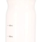 A clear plastic water bottle with a black twist cap and green accent, marked with measurements from 100ml to 700ml in increments of 100ml.