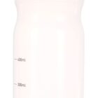 A clear plastic water bottle with volume markings in milliliters on the side, ranging from 100ml to 700ml. The bottle has a black screw cap with an orange ring.