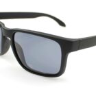 Sleek black sunglasses with rectangular frames and dark lenses, shown on a white background.