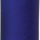 A blue plastic cylindrical object standing upright. It has a smooth, matte finish and uniform color throughout. The object has a slightly rounded top and flat base.