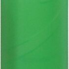 A translucent green plastic cap or container with a cylindrical shape, viewed against a plain, white background. The surface appears smooth and slightly frosted.