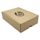 A closed rectangular cardboard box with The Body Shop logo on the lid. The box is plain and sits on a white background.