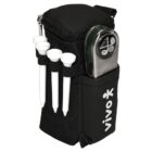 A black golf accessory pouch with a zippered compartment and clip attachment, featuring three white golf tees and a metal golf accessory partially visible in the slot. The brand logo vivo is printed in white on the pouch.