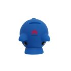 Blue dolphin-shaped object with a coin slot on top, resembling a piggy bank. It has a Huawei logo on its side, small black eyes, fins, and a tail. The dolphin stands on a flat base against a plain white background.