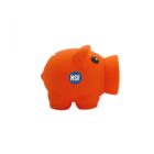 Orange piggy bank with a blue circle labeled NSF on its side, set against a white background.