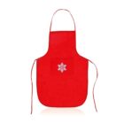A bright red apron featuring a central white snowflake design. The apron has a neck loop and long side ties for fastening.
