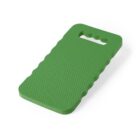 Green kneeling pad with a textured surface and a cutout handle.