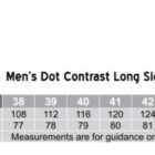 Size chart for Mens Dot Contrast Long Sleeve Shirt, model M7922. Regular fit with 100% cotton fabric. Sizes 38 to 46. Chest: 108-140 cm. Body length: 77-85 cm. Measurements are for guidance only.
