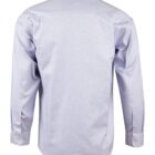 Back view of a light blue dress shirt with long sleeves and a crisp collar. The shirt has buttoned cuffs and a smooth texture, with slightly gathered fabric at the shoulders and back for a tailored fit.