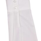 White dress shirt cuff with two buttons and subtle texture.