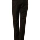 A pair of black formal trousers shown from the back. The trousers have two buttoned pockets and belt loops at the waist. The fabric appears smooth and neatly pressed, suitable for formal or business attire.