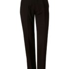 Black formal trousers displayed on a white background.