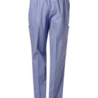 Light blue medical scrub pants with an elastic waistband and side pockets. The pants have a straight-leg design and are displayed against a white background.