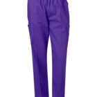 Purple scrub pants with an elastic waistband and pockets on the sides. The material appears smooth and tailored for comfort, typically worn in medical settings.