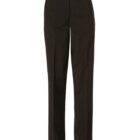 A pair of black formal trousers with a straight-leg cut. They feature a waistband with belt loops and a button closure. The trousers have a tailored appearance, suitable for professional or formal occasions.