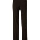 A pair of black dress pants is shown from the back against a white background. The pants have a straight-leg cut and minimal detailing, with belt loops visible at the waistband.