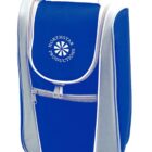 A blue and gray travel bag with a handle and zippered compartments. The logo Northstar Productions is printed on the front flap.