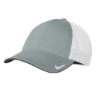 Gray/white Nike Dri-FIT mesh cap with a white swoosh on the brim.