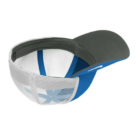 Upside-down blue/white Nike Dri-FIT Mesh Back Cap with a curved green brim.