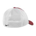 Red and white Nike Dri-FIT Mesh Back Caps, rear view.