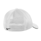 White Nike Dri-FIT Mesh Back Cap featuring a black logo on the side.