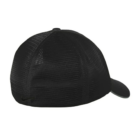 Nike Dri-FIT Mesh Back Cap: Black, adjustable strap trucker hat (rear view).