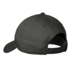 Back of Nike Dri-FIT Swoosh Front Cap, dark gray, adjustable strap, curved brim.