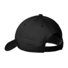 Back view of a black Nike Dri-FIT Swoosh Front Cap with an adjustable strap.