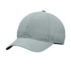 Nike Dri-FIT Tech gray cap with a curved brim on a white background.