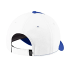 Nike Swoosh Legacy 91 cap: white, blue brim, adjustable back strap.
