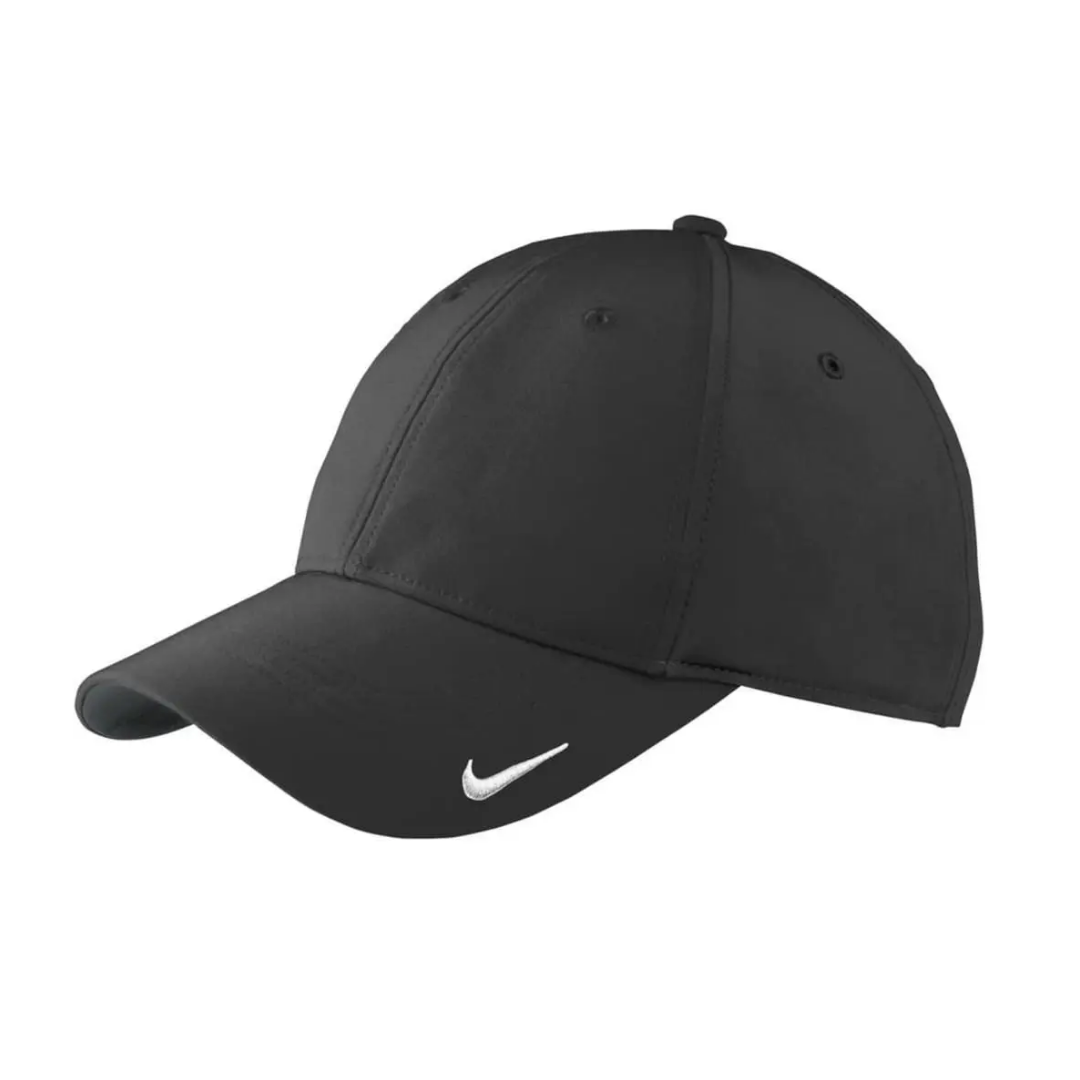 Nike Swoosh Legacy 91 black cap with a front white logo.