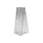 A clear, rectangular plastic bag with two handles at the top, designed to hold a wine bottle. The bag is transparent with a sleek, minimalist design.