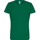 Plain green short-sleeve T-shirt on a white background.
