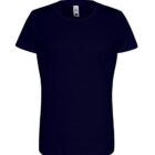 Plain black short-sleeve t-shirt on a white background.