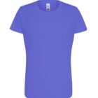 Plain short-sleeve purple t-shirt on a white background.