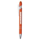 A red ballpoint pen with a silver clip and tip. The word HUMMER is printed vertically in white on the pens side. The pen features a small orange button at the top.
