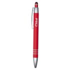 Red stylus pen with a metallic clip and tip. The pen features a rubber tip at the opposite end and the name Chloé in white on the barrel.