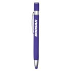 A purple stylus pen with a silver clip and tip. The brand name DOOSAN is printed on the side in white letters.