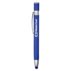 Blue stylus pen with a silver clip and tip, featuring the Alibaba Cloud logo in white along the barrel.