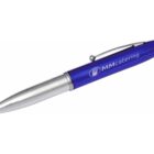 A blue and silver pen with a clip, featuring the logo and text MMcatering on the side.