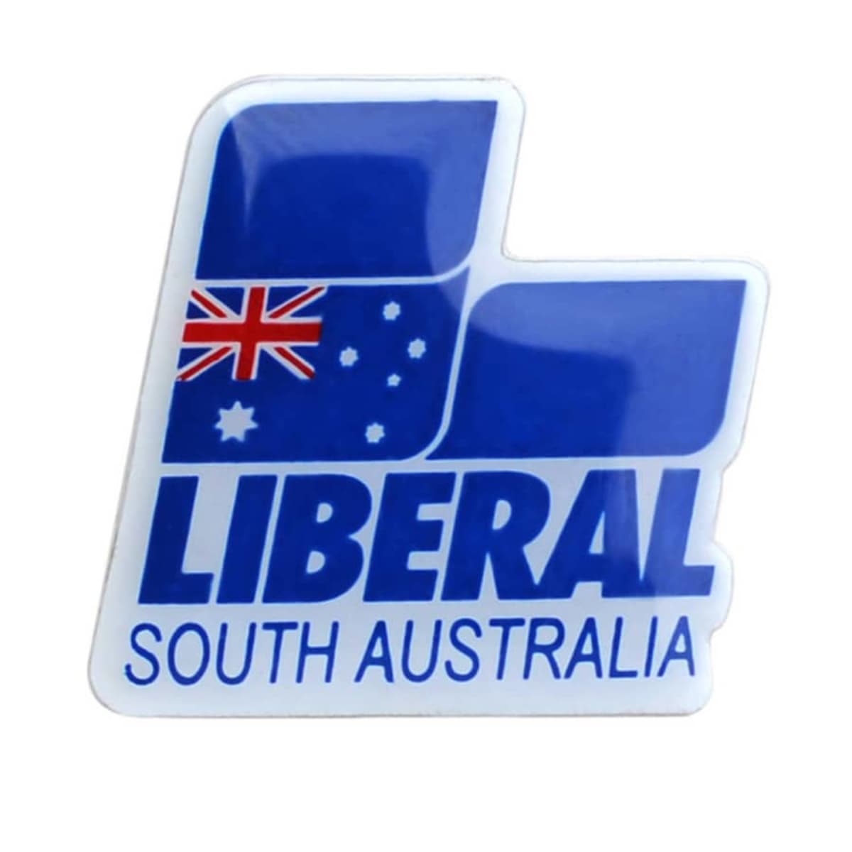 Logo of the South Australia Liberal Party. It features a stylized blue map with the Australian flag and white text reading LIBERAL SOUTH AUSTRALIA.
