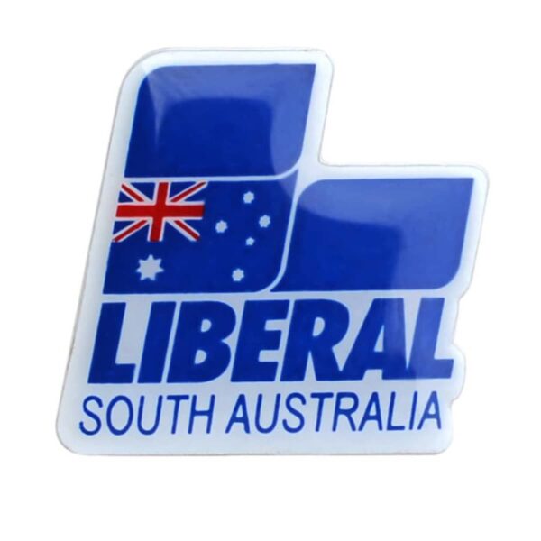 Logo of the Liberal South Australia party featuring a stylized blue L with the Australian flag. The words LIBERAL SOUTH AUSTRALIA are written below the flag design.