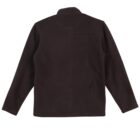 A plain black fleece jacket with long sleeves, shown from the back. The jacket features a simple design with a straight cut and a soft fabric texture.