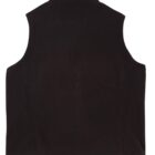 A black sleeveless vest shown from the back. The vest has a high collar and a simple, seamless design without any visible logos or embellishments. The fabric appears soft and slightly textured.