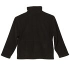 A black long-sleeve fleece jacket with a high collar, shown from the back. The jacket has a simple design, without visible zippers or logos, and a straight hemline.