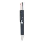 Black and white pen with SKINCITY logo and a clip, shown vertically on a white background.